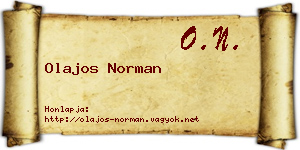 Olajos Norman névjegykártya